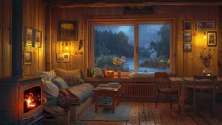 Heavenly Slumber | Rainy Night and Fireplace Sounds for Deep Relaxation, Sleep Better
