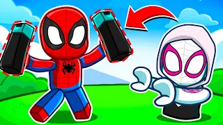 ROBLOX STEAL BODY PARTS with Spiderman & Spider Gwen!