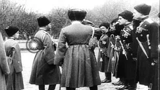 Czar Nicholas II reviews his soldiers and Alexander Kerensky and then Bolsheviks ...HD Stock Footage