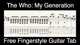 (Free Tab) The Who- My Generation (Acoustic Fingerstyle Guitar Arrangement)