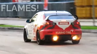 CRAZY Mitsubishi Lancer Evo X Drifting! Anti-Lag, Backfires and FLAMES!