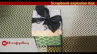 Explosion Box with Scrapbook/Album Tutorial | Valentine Day Card Ideas | By Ekcraftgallery
