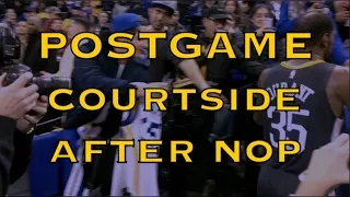 Postgame courtside: Steph Curry, Draymond, KD (Durant) go on-air, Anthony Davis & Ian Clark