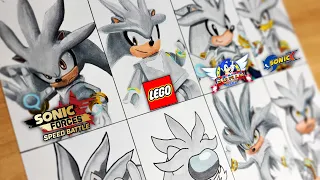 Drawing SILVER in Different Styles | Sonic The Hedgehog