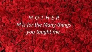 M is for the Many Million Things She Gave Me MOTHER'S DAY ECard song words lyrics M-O-T-H-E-R