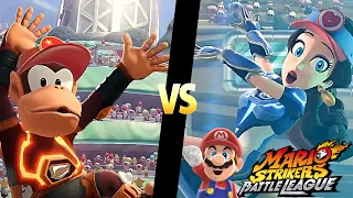 Mario Strikers Battle League Team Diddy Kong vs Team Pauline in Planetoid