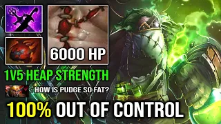 This HAPPEN When PUDGE Got Out of Control 6000 HP Super 1v5 Tank Carry Max STR Heap Dota 2