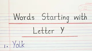 Words Starting with Letter Y
