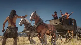 Native American uses Fire Gun ✪ Euphoria Ragdolls ✪ Red Dead Redemption 2 PC