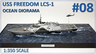 #08 USS FREEDOM - OCEAN DIORAMA ENG - diorama assembly, airbrush painting, helicopter cooperation