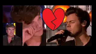 Harry Styles performs Sweet creature on X-Factor in front of Louis Tomlinson and Simon Cowell