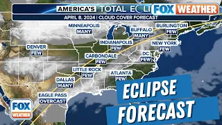 Total Solar Eclipse Forecast Shows Where Clouds Could Interfere With Viewing On Monday
