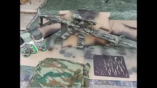 Painting my rifle with PA camouflage stencils