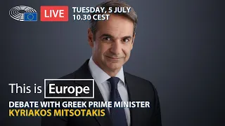 Greek Prime Minister Kyriakos Mitsotakis addresses Parliament