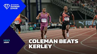 Christian Coleman holds off Fred Kerley to win Xiamen 100m - Wanda Diamond League 2024