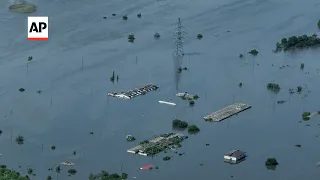 Drone video shows Ukraine dam devastation