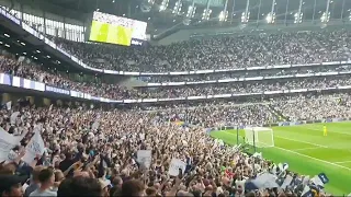 Tottenham fans chant "Are you watching Harry Kane?"