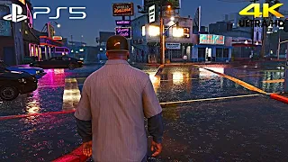 GTA 5 Ultra Realistic Graphics on PS5 Heavy Rainy Weather | Ray Tracing ON