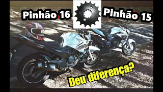 Fazer 250cc pinhão 15 x 16? TESTE DEFINITIVO !!