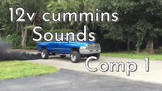 12V Cummins Sounds, rolling coal and more Compilation 1
