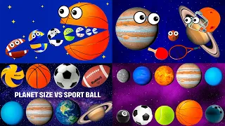 Funny Sport Planets COMPILATION | Planet SIZES comparison for BABY | Funny Planet for kids