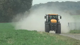 JCB Fastrac 8330 driving 70 kph on dirt road