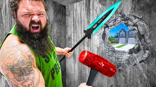 World's STRONGEST Man vs Unbreakable House! *trapped*