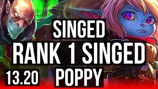 SINGED vs POPPY (TOP) | Rank 1 Singed, 4/2/14, 400+ games | TR Challenger | 13.20