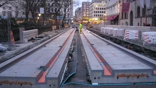 edilon)(sedra Corkelast USTS (Urban Slab Track System) Installation Stockholm, Sweden