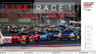 LIVE | Race 1 | Misano | Fanatec GT Europe 2024 (English)