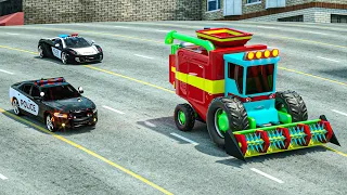 Excavator, Tractor, Fire Trucks & Police Cars for Kids | Wheel City Heroes (WCH)