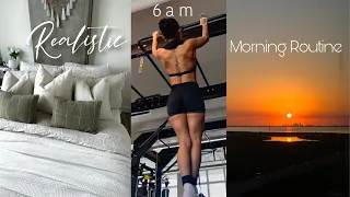 my realistic 6am morning routine - Upper body workout & morning skincare | where I’ve been