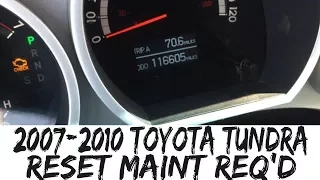 2008 Toyota Tundra Tacoma Reset Maint Req'd Maintenance Required Light 2007-2010