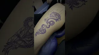 Татуировка Дракон на ноге. Корейская тату. | Dragon tattoo on leg. Korean tattoo. | TATTOO DRAGON