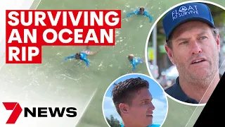 'Float to Survive' demonstrated in an ocean rip at Manly beach | 7NEWS