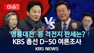 [이슈] 국민의힘 ·더불어민주당 현재 지지율은?…KBS 여론조사로 총선 미리보기/격전지 현재 판세는?/2024년 2월 20일(화)/KBS