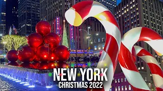 ⁴ᴷ NYC Christmas ✨ Rockefeller Center, Radio City Music Hall & 6th Avenue Christmas Decoration 2022✨