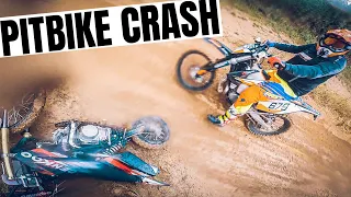 CRASH & verbogener Lenker! Als blutiger Anfänger mit PIT BIKE auf Motocross Strecke | Fabio Schäfer