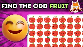 Find the ODD One Out - Fruit Edition 🍎🫐🍑 Easy - 30 Ultimate Levels Emoji Quiz