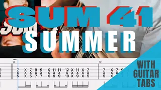 Sum 41- Summer Cover (Guitar Tabs On Screen)