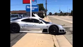 Mercedes CLK GTR Scrapes While Leaving Gas Station
