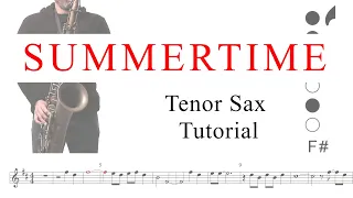 Learn How to Play "Summertime" ( Tenor Saxophone - Tutorial ) + backing track!