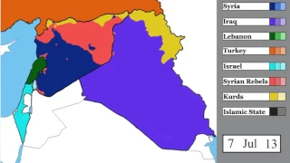 ИГИЛ, война в Сирии и в соседних странах  карта с 15 марта 2011 по  5 января 2017