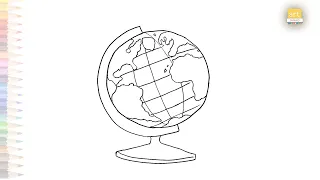Globe drawing easy | Globe / Earth easy drawing | How to draw Globe easy steps | Easy drawings