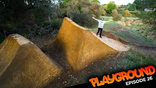 THE FIRST BIG LINE DIRT JUMP IS BUILT AND WE RIDE IT!! PLAYGROUND EP26