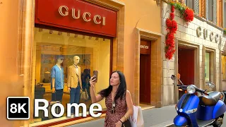 Rome Italy 🇮🇹 Luxurious Fashion Streets Walk 2024 8K 60FPS                 #rome #italy #fashion