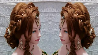 Bridal Hairstyle Tutorial for Beginners|Walima Bridal Hairstyle|Bridal Dutch Braid|LK Hairstyle