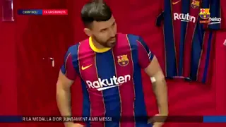 Aguero first day at Barcelona 🔥