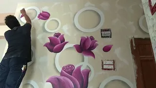 3D beautiful flower wall painting