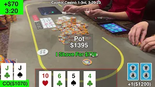 Turning An Over Pair Into A Bluff.  Poker vlog 152